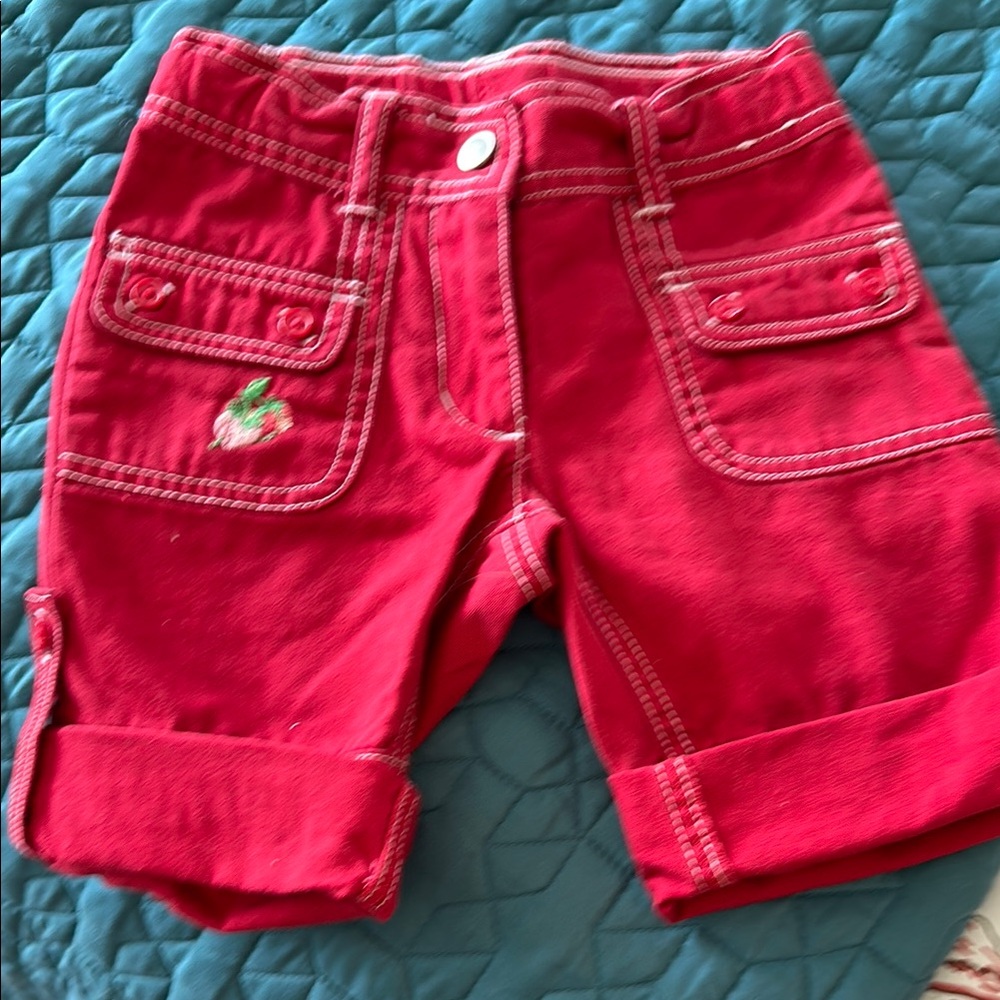 Red Kids Shorts.     Nan buys to much